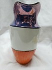 Vintage Lusterware Porcelain Cream Pitcher 8inx7in Floral Emblem Bl wh  Or Cezch