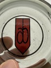 Vintage Smoked Glass Advertising Ashtray Red Shield Logo 3 Rest Tobacciana