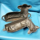 Vtg Antq Cast Iron Easter Sheep Lamb Cake Mold Baking Pan 2pc