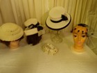 Vintage 5 Millinery Hats Various Ages  Colors And Sizes Fun And Funky    Lot  5