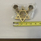 Vintage Chen Brass Star Of David Judaica Candle Holder     Israel     Two Light- Nos