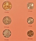 Antigua E Caribbean States 6-coin Set 1981-1989  1 Cent To 1 Dollar  Shiny Bu