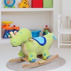 Qaba Kids Plush Ride-on Rocking Horse Toy Dinosaur Ride On Large  Green