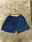 Vintage Nike Kids Shorts Small 4-6 Blue Nylon Running Athletic Swoosh