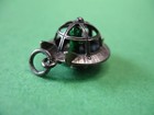 Super Rare Vintage Sterling Silver Enamelled Alien In Flying Saucer U f o Charm