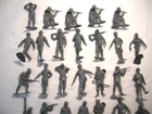 Vintage 1960s Marx Ww2 32 Gray German Soldiers Lot   