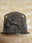 Majestic Lion Cast Iron Bookend Ornate High Relief Home Decor Single Antique