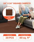 Vevor Carpet Tiles 24x24 Inch 20 Pack Peel And Stick Rug Self Adhesive Brown