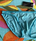 Mens Sexy Turquoise Size L Brave Person Unlined Detachable Bikini Swimsuit Nwt