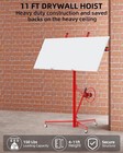 Drywall Panel Lift Hoist 11ft Height  150lbs Load  Heavy Duty Sheetrock Jack Red