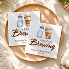 Custom A Baby Is Brewing Napkins Personalized Coffee Baby Shower Sattna0699