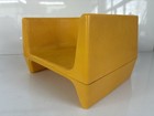 Vintage 1970 s Cosco Yellow Reversible Child Booster Seat 3  6  Hard Plastic