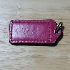 2  Small Coach Pink Leather Key Fob Bag Charm Keychain Hangtag Tag