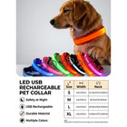 Led Rechargeable Dog Collar Blinking Flashing Light Up Glow Pets Safety Collars