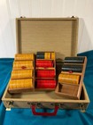 Vtg Bakelite Poker Chip Set   Case  Butterscotch   Cherry   Green     290 Chips 