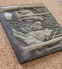Vintage 1990 Incolay Brown Stone By M l  Way Howling Wolves In Forest Plaque