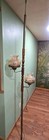 Vtg Mid Century Modern Tension Pole Lamp Early American Floral Hurricane Shades 