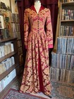 Victorian Choice Reproduction 1800s Red   Gold Brocade Dress Gown Dickens Goth