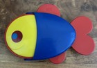 Rare Vintage Ambi Toys Bath Time Collection - Fish Tub Caddy   3 Figures