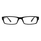 Mens 90s Classic Narrow Rectangular Black Plastic Rim Dad Eye Glasses 