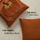 Fall Pillow Covers 18x18 Set Of 2 Fall Rust Pumpkin Leaves Embroidery Throw P   