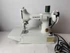 Vintage Singer 221k Featherweight Sewing Machine White Great Britain W  Case