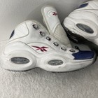 Reebok Question Mid Men   s 8 Allen Iverson Basketball White blue Gx0227