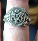 Ww2 Army Military Patriotic Ring 925 Sterling Silver Size 11 3 4