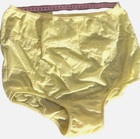 Vtg Nylon Sheer Panties Granny High Sz L Yellow Embroidery lace Rare