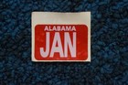 January 2002-2020 Alabama License Plate Validation Sticker White On Red Decal