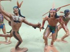 Vintage Marx Original 6 Inch Indian Native American Plastic Toys Lot