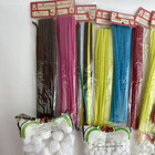 Vintage Lot Of Craft Pom Poms Chenille Stems Darice   Others Variety Of Sizes