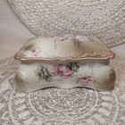 Antique Hand Painted Porcelain Nippon Dresser Trinket Jewelry Vanity Lidded Box