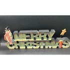Merry Christmas Wooden Block Sign Snowman Folk Art Rustic Holiday Decor 16 5 