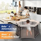 Baby Playpen 53x53 Inch  Indoor outdoor Portable Play Yard No Extra Pad Requi   