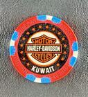 Harley-davidson Kuwait 20th Anniversary Dealer Poker Chip Red Blue White  rare  
