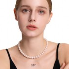 16 18 20  Round White Pearl Strand Necklace Real Cultured Freshwater Jewelry