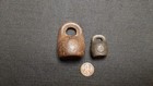 Lot Of 2 Antique Cast Iron Trade Weights Unknown Maker Stamped Vintage
