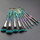 Makeup Brushes Crystal Handle Set   10 Pcs Crystal Transparent Handle Kabuki Pow