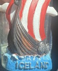 Iceland Shot Glass Vintage Rare Ship Red Blue Brown White Liquor Vessel