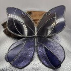 Purple Stained Glass Butterfly Suncatcher - Handcrafted Window Art Decor