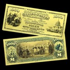 5pcs Us 1 5 50 100 1000 Dollars Gold Foil Plastic Banknotes Set Souvenir Money