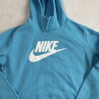 Nike Blue Pullover Long Sleeve Fleece Hoodie Mock Neck Girls Size Xl