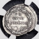 Augustus Denarius Ngc Ch Xf Ancient Roman Empire Silver Coin 19bc Ob Civis Toned