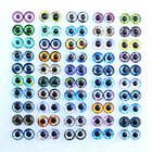 6mm 8mm 10mm 12mm Mixed Toys Dragon Eyes Round Pattern Glass Cabochons Flatback 