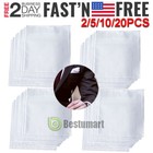 Lot White Cotton Men Handkerchiefs Hanky Pocket Square Hankie Lot Set Vintage