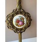 Vintage Brass Wall Hanging Plaques Victorian Scene Couple   Victorian Decor