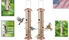 Retro Brushed Copper Bird Feeder - Six Ports To Attract Wild Birds  2-pack 