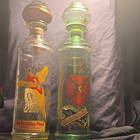 2 Bourbon Decanter Mid Century Old Fitzgerald Whiskey Vintage Sold Together 