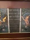 Antique Thai Buddhist Manuscript Panel With Handwritten Script   Mythical Art